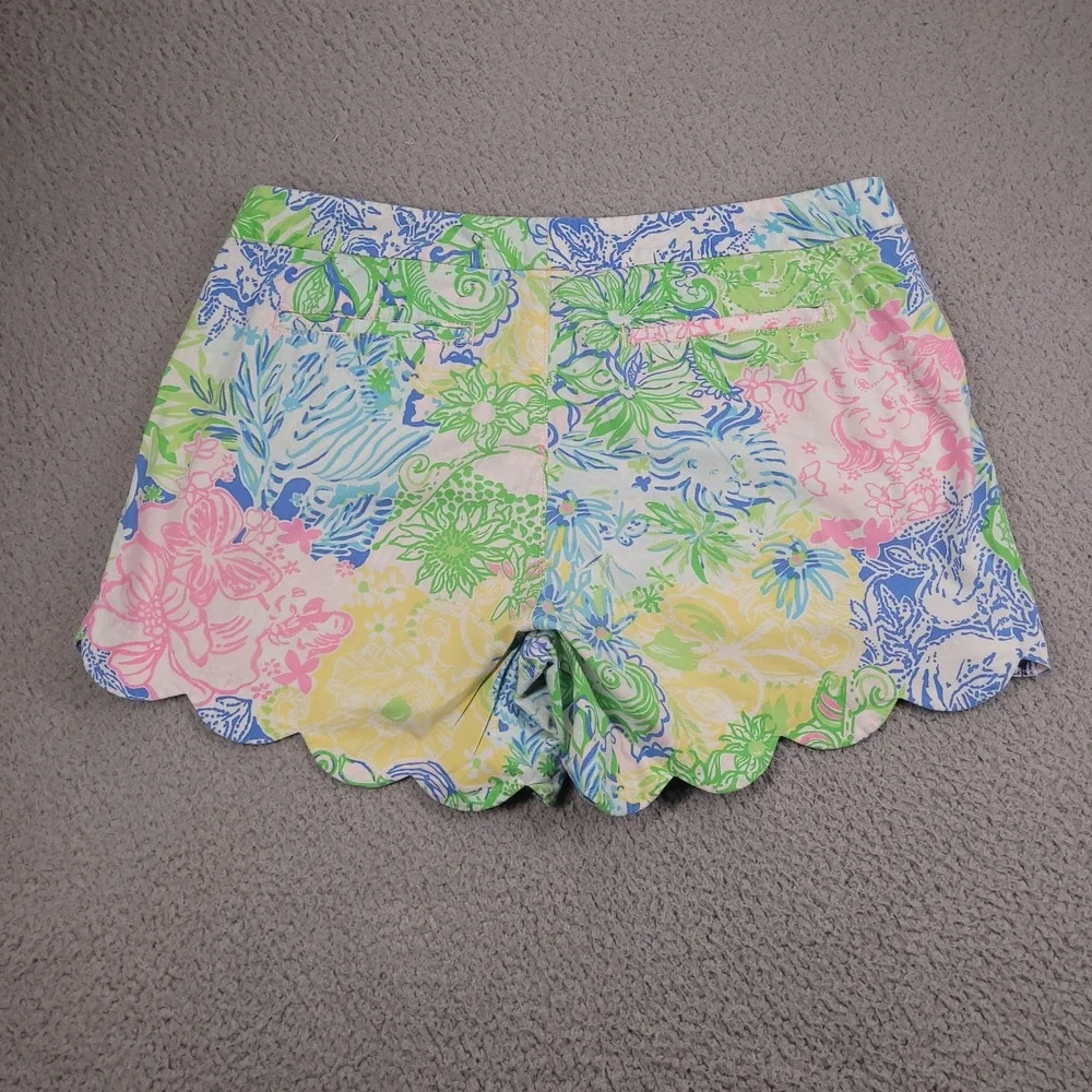 LILLY PULITZER Shorts Size 10 Buttercup Scallop Hem Lightweight 4
